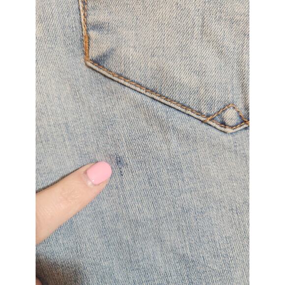 Democracy Jeans Womens Sz 8 Blue "Ab" Solution Technology Whiskers Distressed - Picture 9 of 15